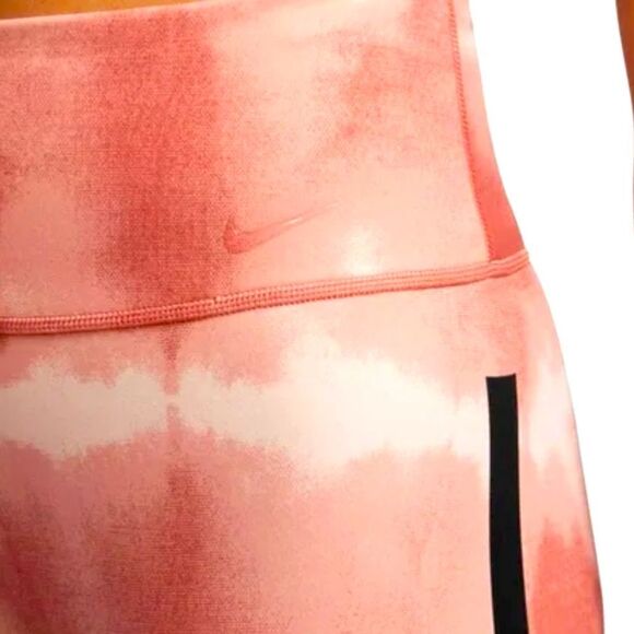 Nike One Luxe Orange Tie Dyed Tight Fit Mid Rise Biker Shorts Sz XL NWT - Picture 7 of 12